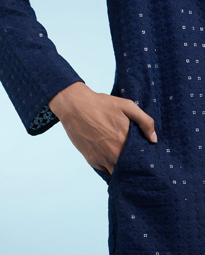 Diwas Men Dark Blue Enchanting Kurta