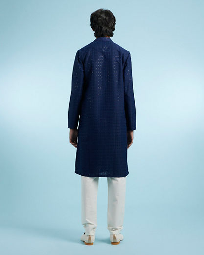 Diwas Men Dark Blue Enchanting Kurta