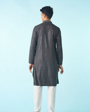 Diwas Men Dark Grey Splendor Kurta