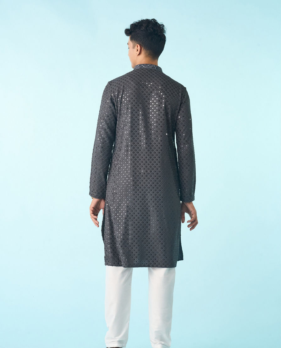 Diwas Men Dark Grey Splendor Kurta