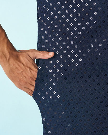 Diwas Men Dark Blue Viscose Elegance Kurta