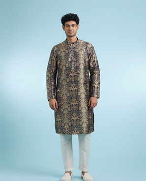 Diwas Men Elegant Dark Blue Kurta