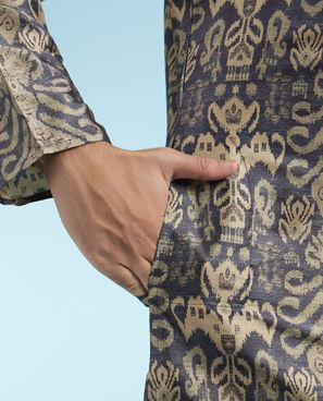 Diwas Men Elegant Dark Blue Kurta