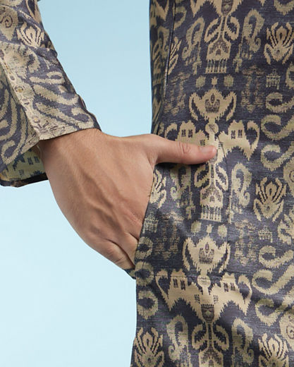 Diwas Men Elegant Dark Blue Kurta