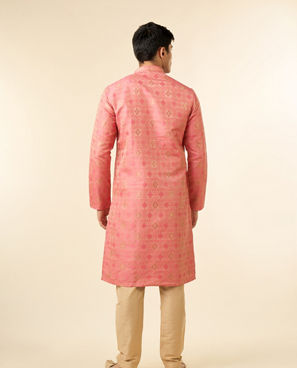 Diwas Men Pink Brocade Elegance Kurta