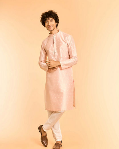 Diwas Men Celebratory Pink Kurta