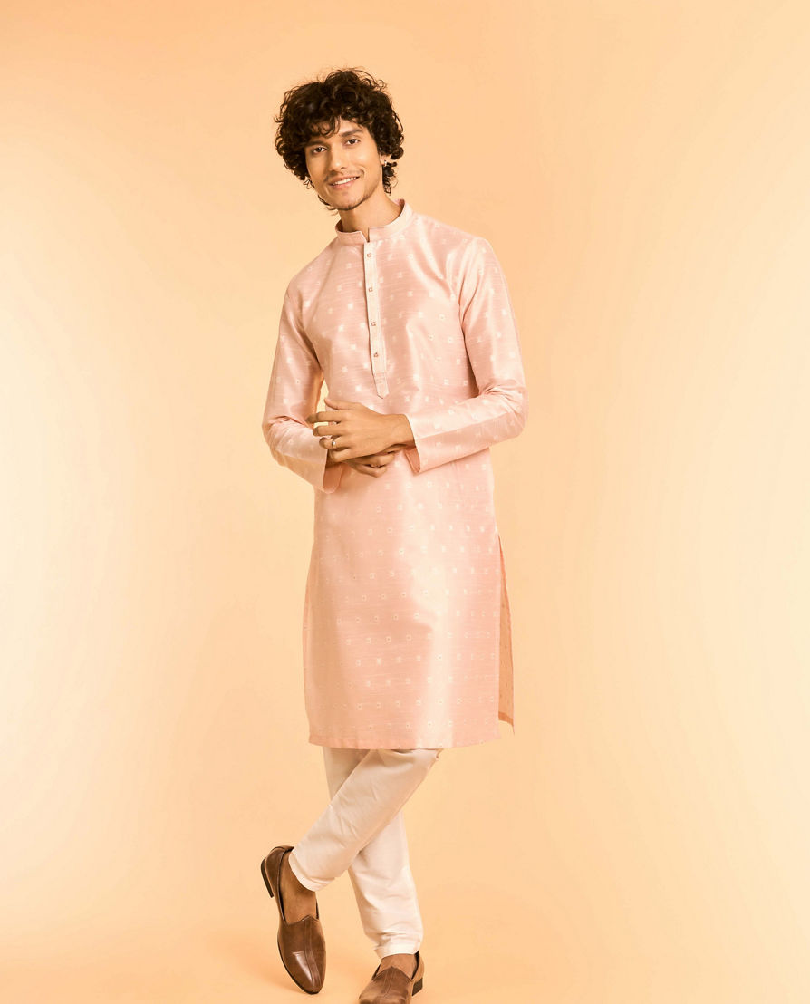 Diwas Men Celebratory Pink Kurta