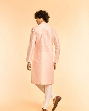 Diwas Men Celebratory Pink Kurta