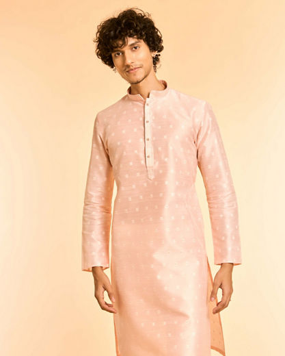 Diwas Men Celebratory Pink Kurta
