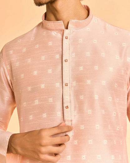 Diwas Men Celebratory Pink Kurta