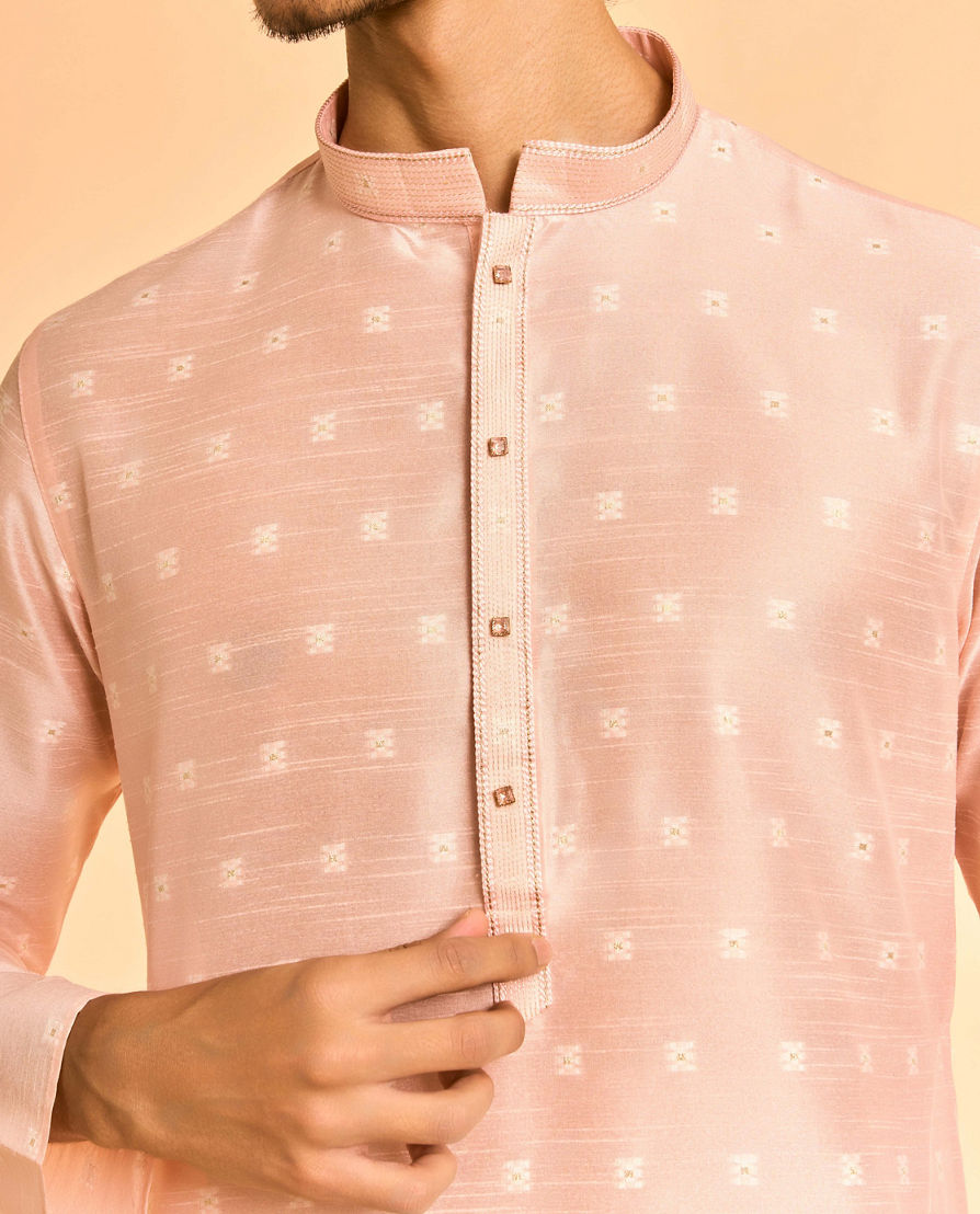 Diwas Men Celebratory Pink Kurta