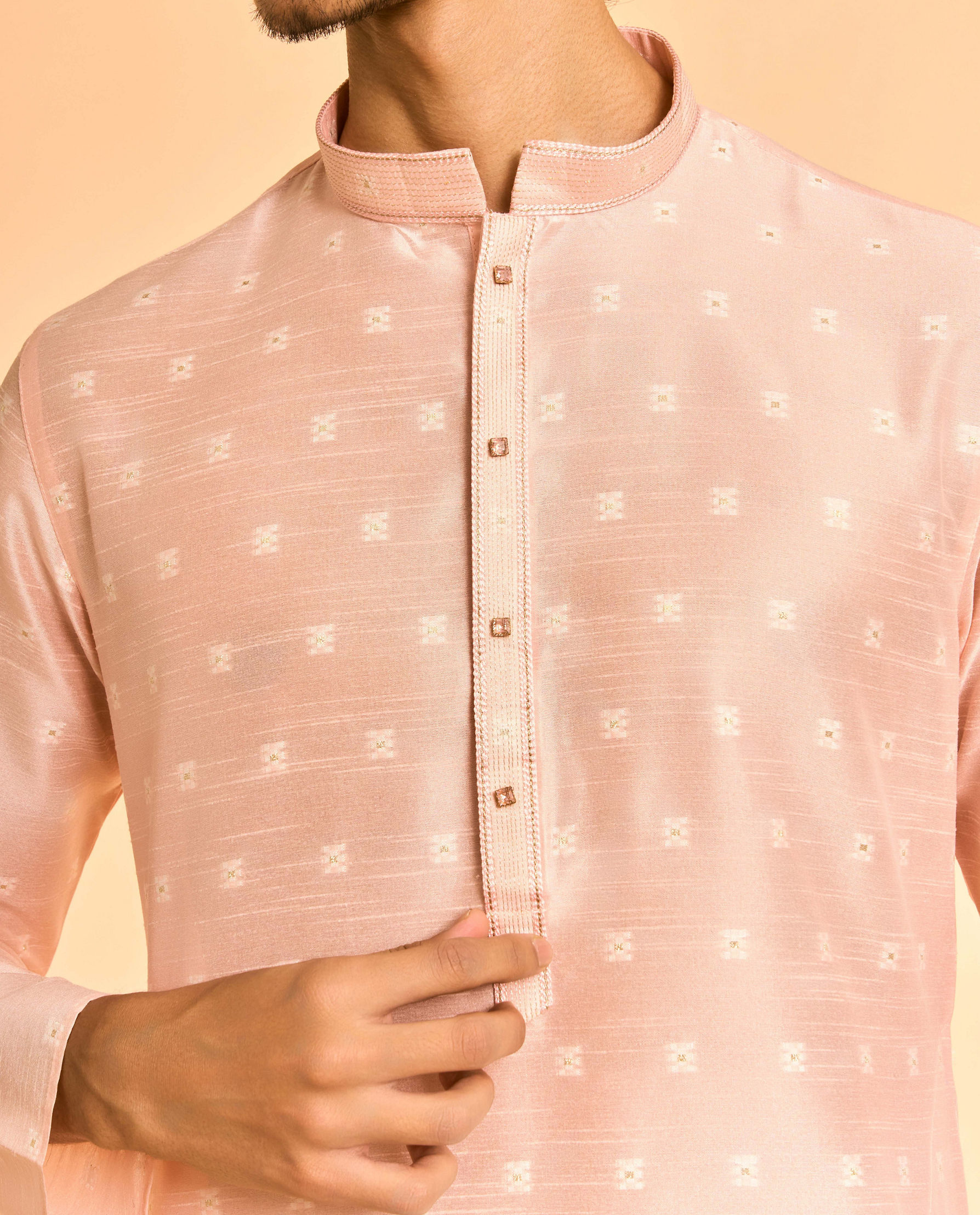 Diwas Men Celebratory Pink Kurta