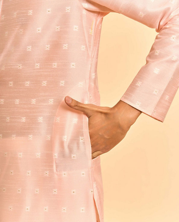 Diwas Men Celebratory Pink Kurta