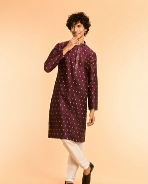 Diwas Men Wine Wonder Kurta