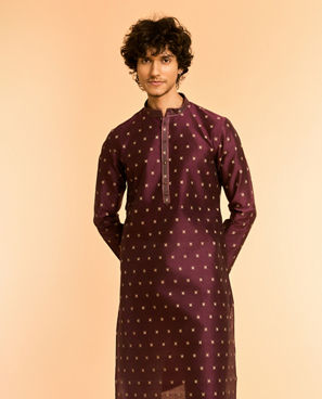 Diwas Men Wine Wonder Kurta