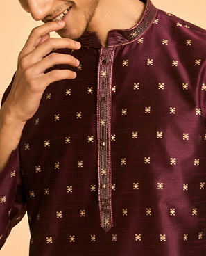 Diwas Men Wine Wonder Kurta