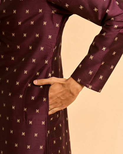Diwas Men Wine Wonder Kurta
