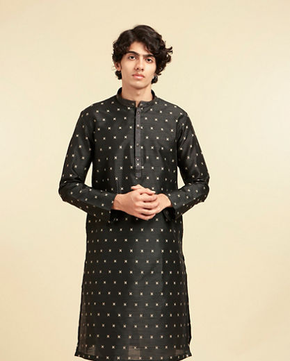 Diwas Men Black Majestic Kurta