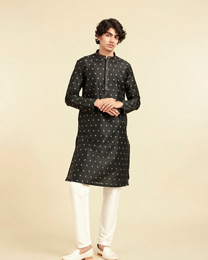 Diwas Men Black Majestic Kurta