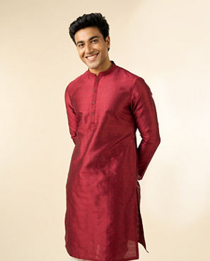 Diwas Men Elegant Maroon Kurta