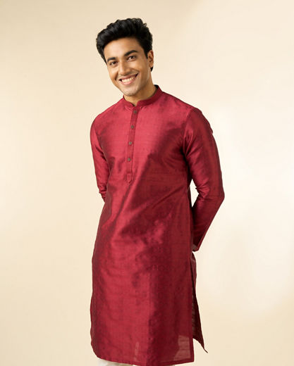Diwas Men Elegant Maroon Kurta