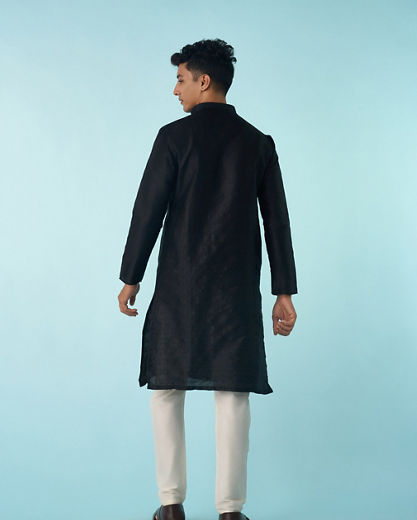 Diwas Men Majestic Black Kurta