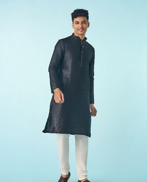 Diwas Men Majestic Black Kurta