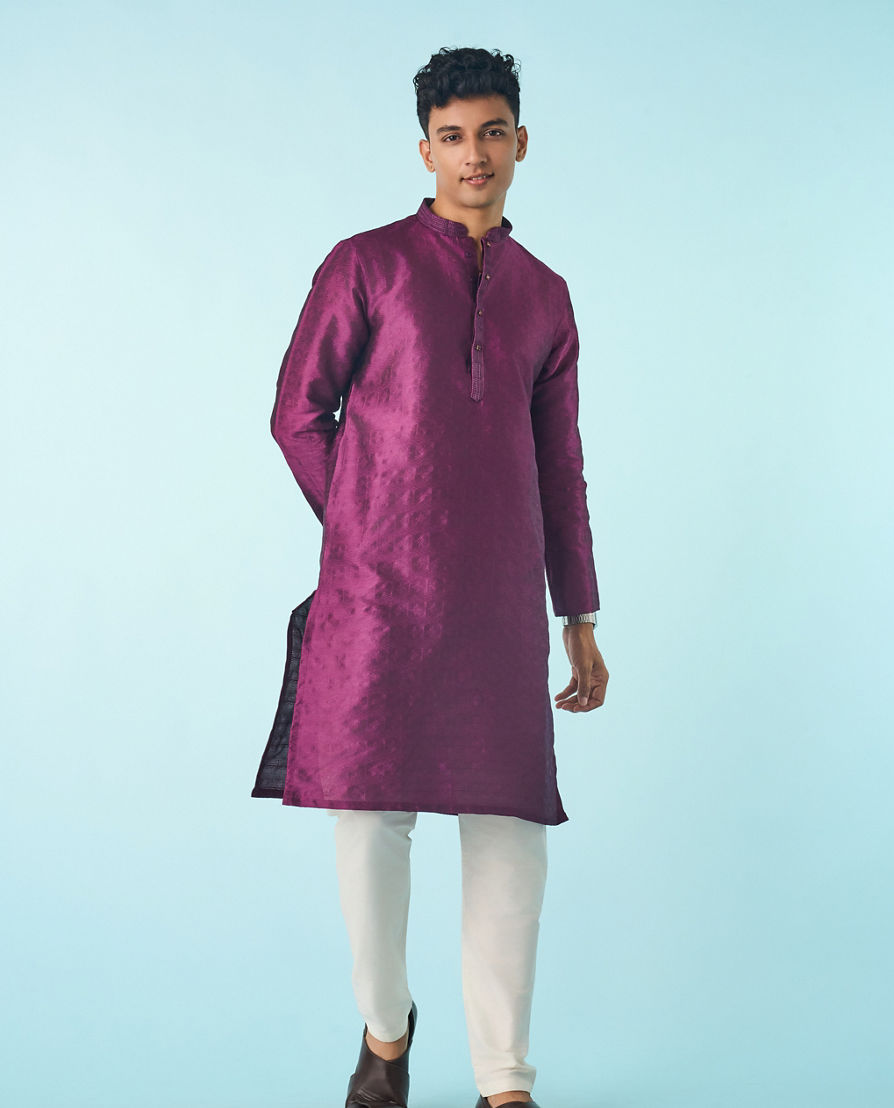 Diwas Men Dazzling Purple Kurta