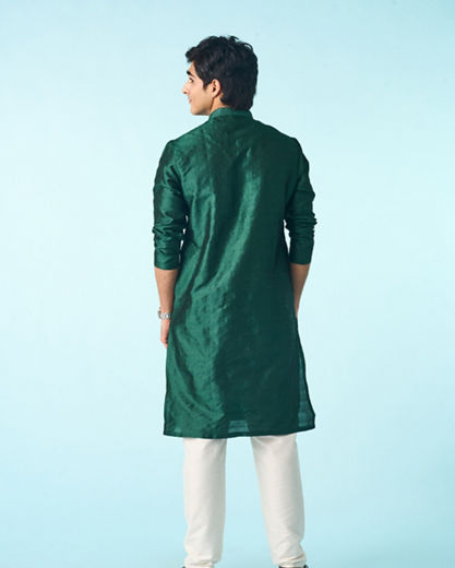 Diwas Men Serene Dark Green Kurta