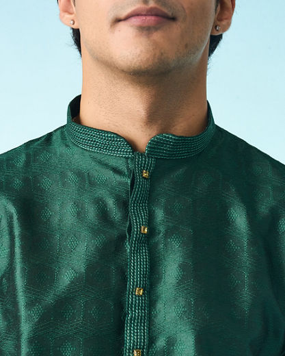 Diwas Men Serene Dark Green Kurta