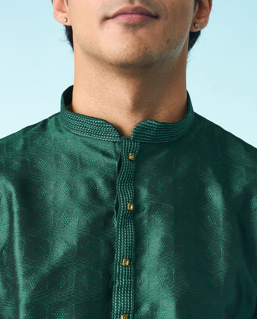 Diwas Men Serene Dark Green Kurta