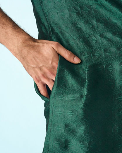 Diwas Men Serene Dark Green Kurta