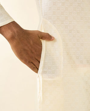 Diwas Men Cream Elegance Kurta
