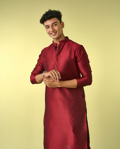 Diwas Men Maroon Majesty Kurta