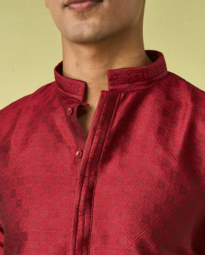 Diwas Men Maroon Majesty Kurta