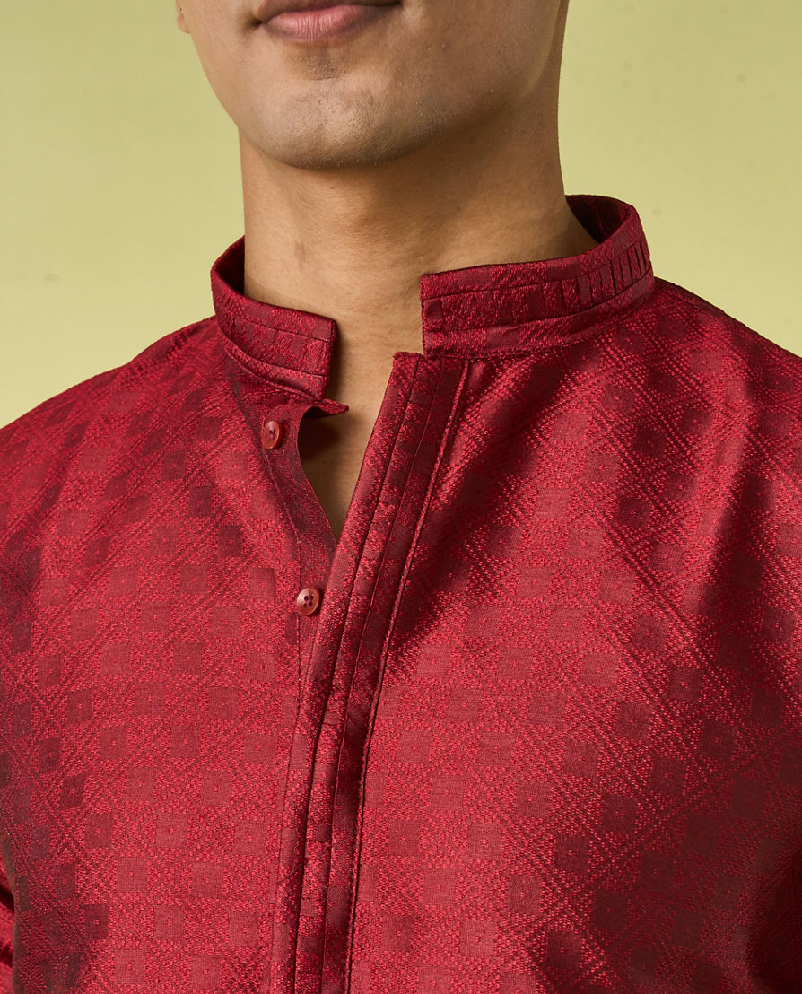 Diwas Men Maroon Majesty Kurta