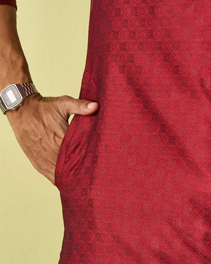 Diwas Men Maroon Majesty Kurta