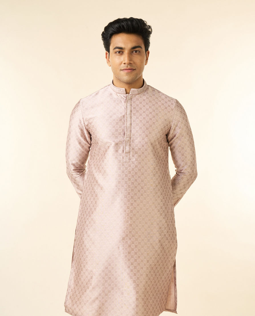 Diwas Men Dusty Pink Elegance Kurta