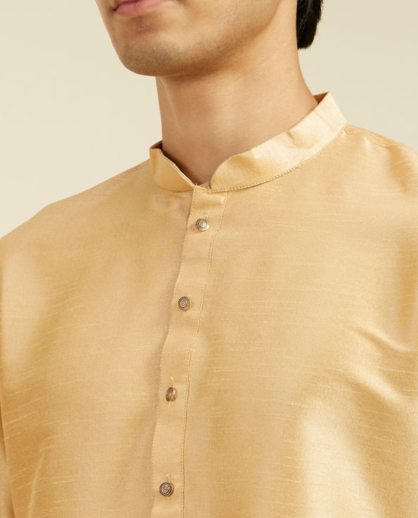 alt message - Diwas Men Light Fawn Plain Classic Kurta image number 1