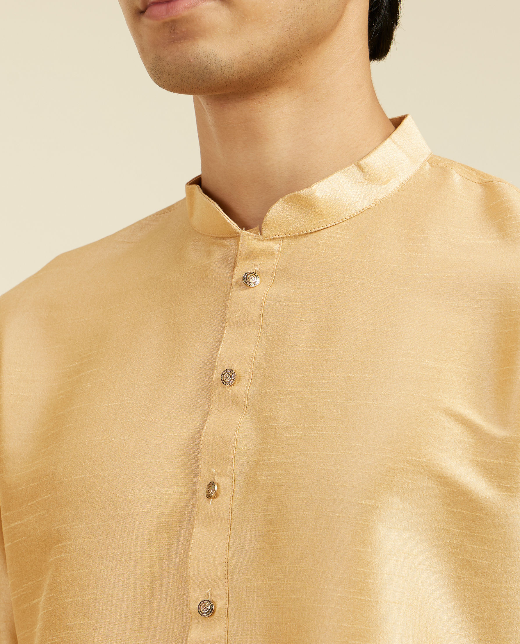 Diwas Men Light Fawn Plain Classic Kurta