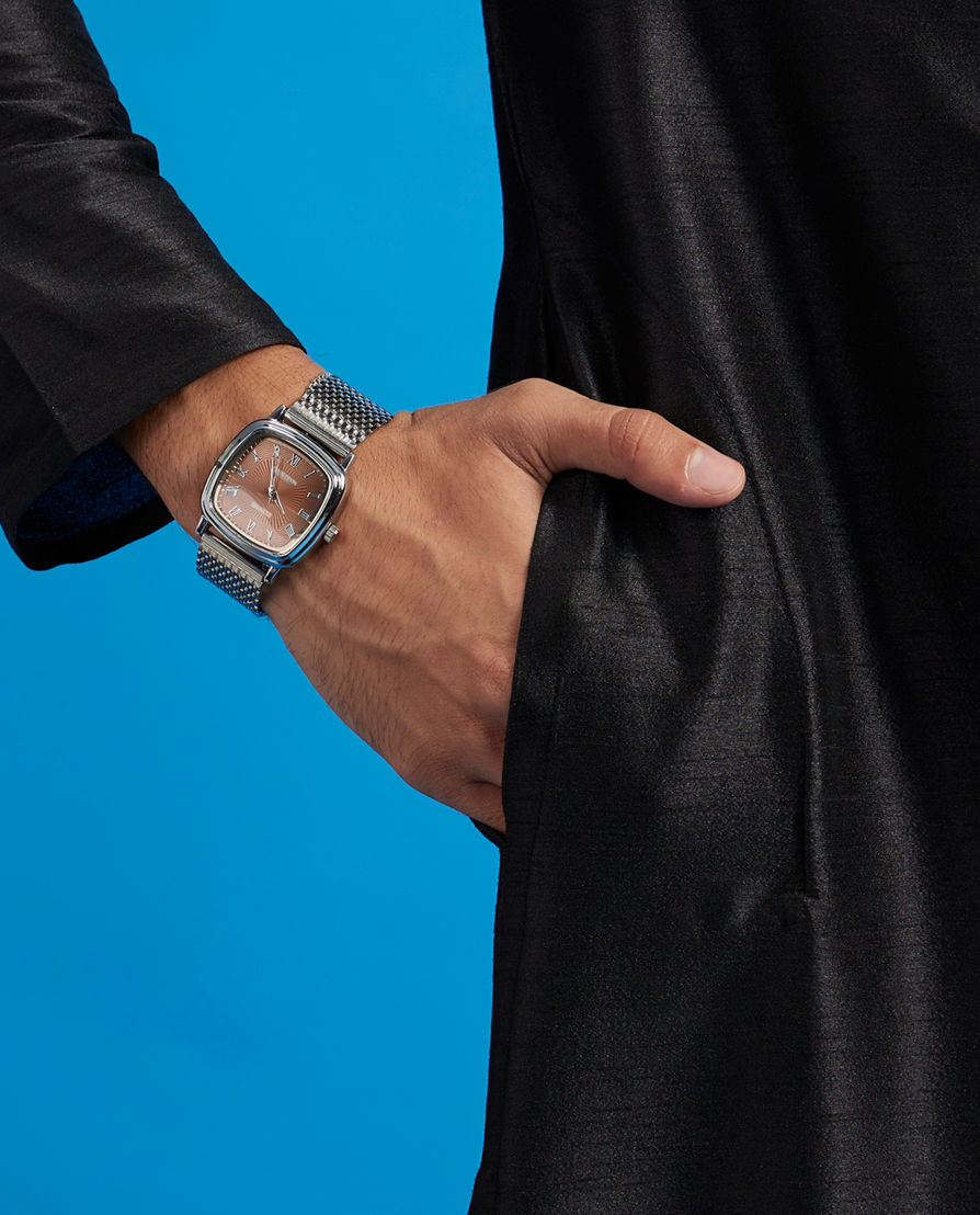 Diwas Men Midnight Black Plain Classic Kurta