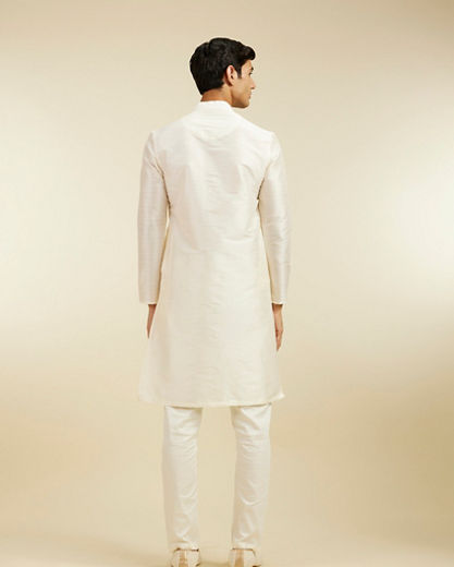 Diwas Men Warm White Plain Classic Kurta
