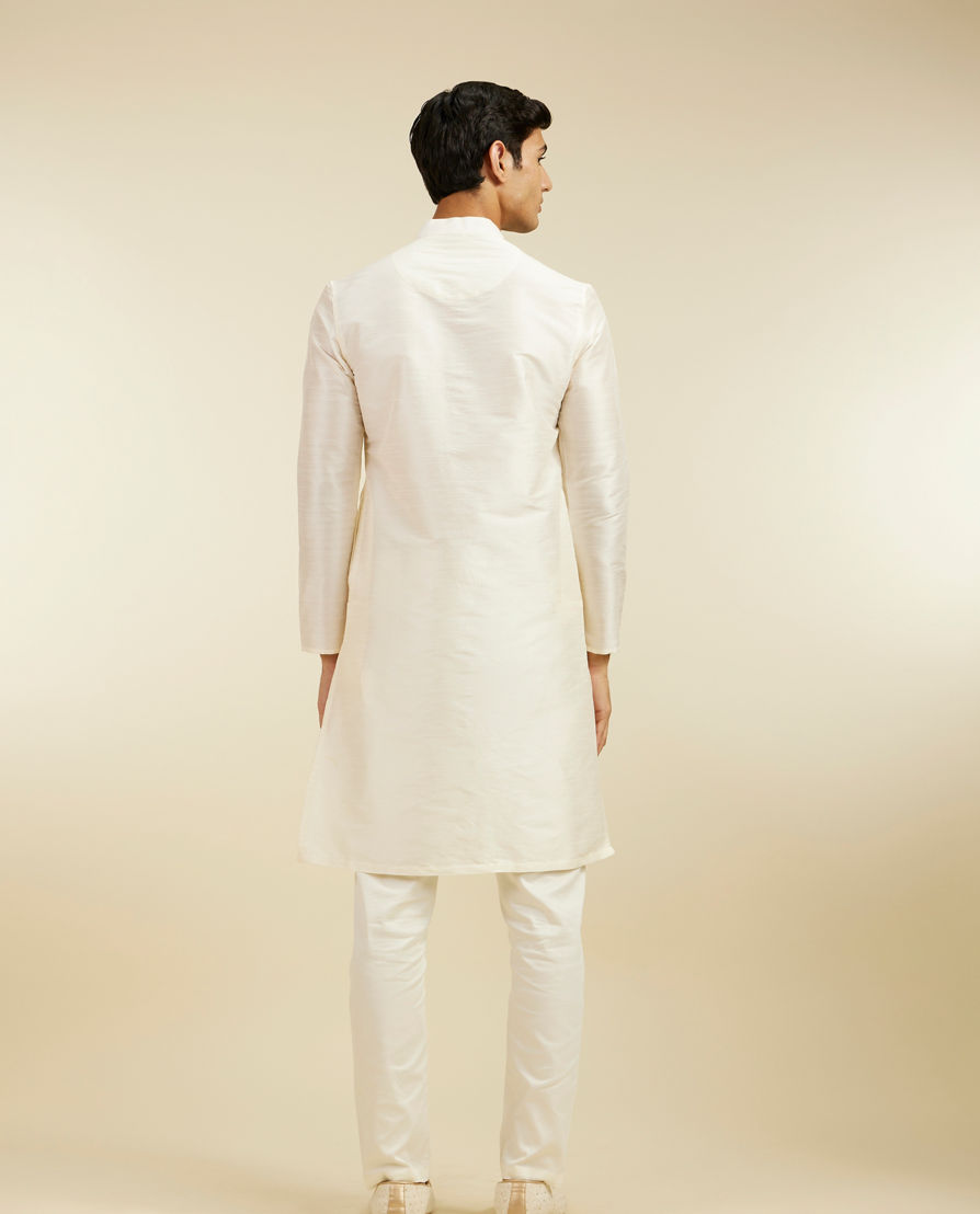 Diwas Men Warm White Plain Classic Kurta