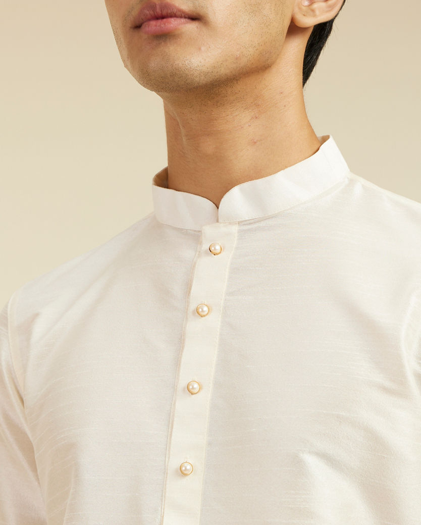 Diwas Men Warm White Plain Classic Kurta