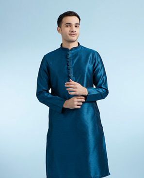 Diwas Men Teal Elegance Kurta