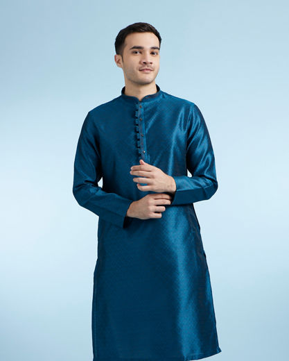 Diwas Men Teal Elegance Kurta