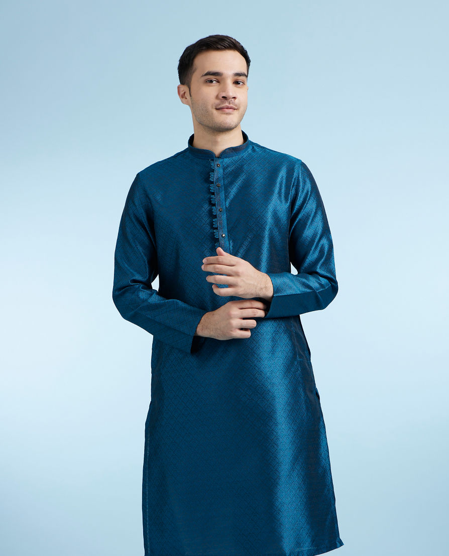 Diwas Men Teal Elegance Kurta
