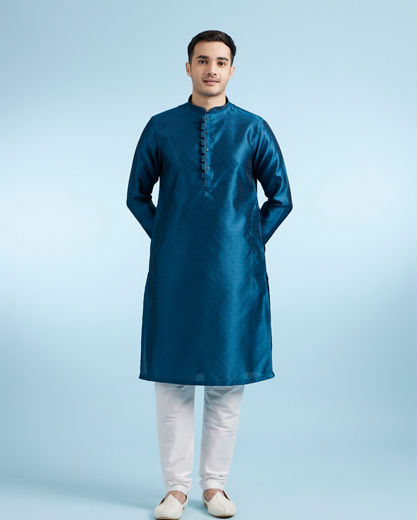 Diwas Men Teal Elegance Kurta