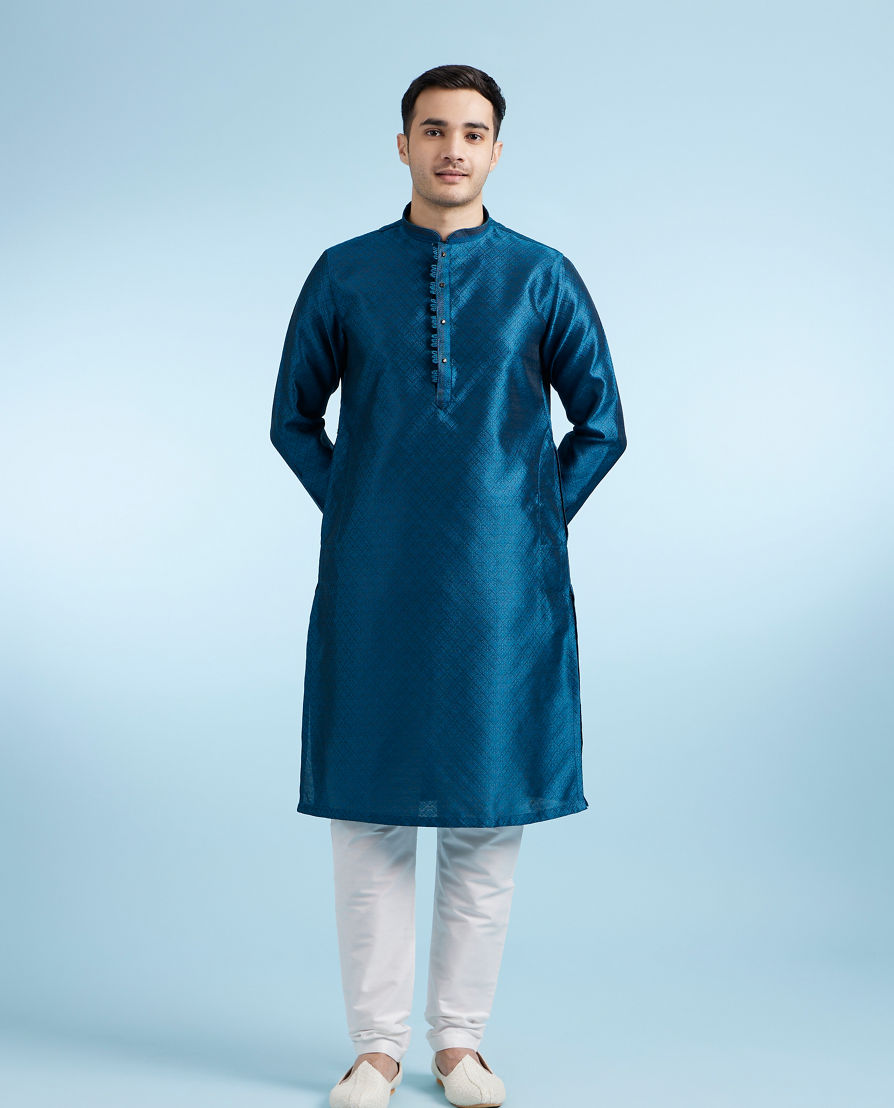 Diwas Men Teal Elegance Kurta
