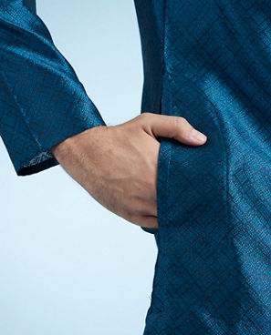 Diwas Men Teal Elegance Kurta